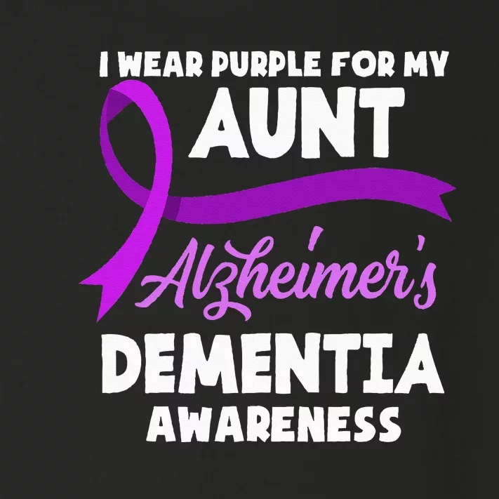 I Wear Purple For My Aunt Alzheimers Dementia Awareness Toddler Long Sleeve Shirt