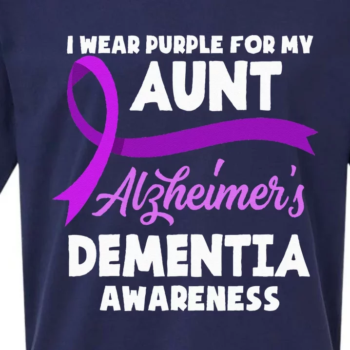 I Wear Purple For My Aunt Alzheimers Dementia Awareness Sueded Cloud Jersey T-Shirt