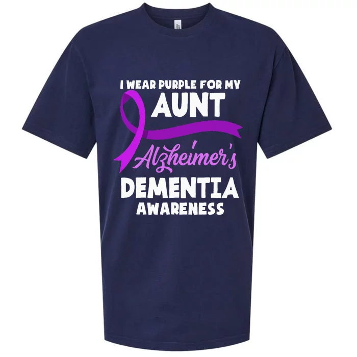 I Wear Purple For My Aunt Alzheimers Dementia Awareness Sueded Cloud Jersey T-Shirt