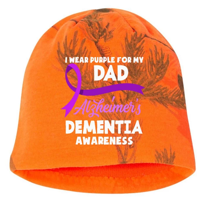 I Wear Purple For My Dad Alzheimers Dementia Awareness Kati - Camo Knit Beanie