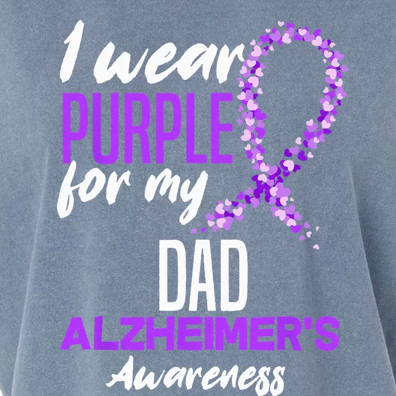 I Wear Purple For My Dad Dementia Alzheimers Awareness Garment-Dyed Women's Muscle Tee