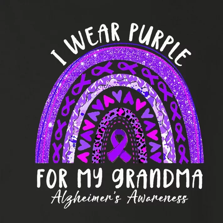 I Wear Purple For My Grandma Alzheimers Awareness Rainbow Toddler Long Sleeve Shirt