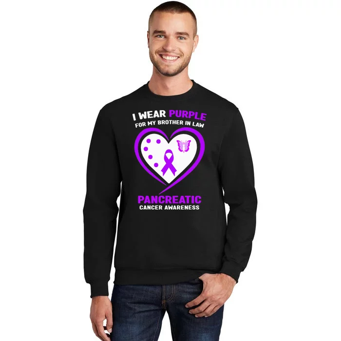 I Wear Purple For My Brother in Law Pancreatic Cancer Sweatshirt