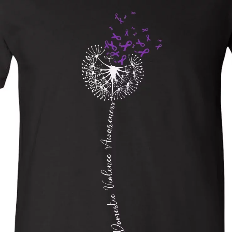 I Wear Purple For Domestic Violence Awareness V-Neck T-Shirt