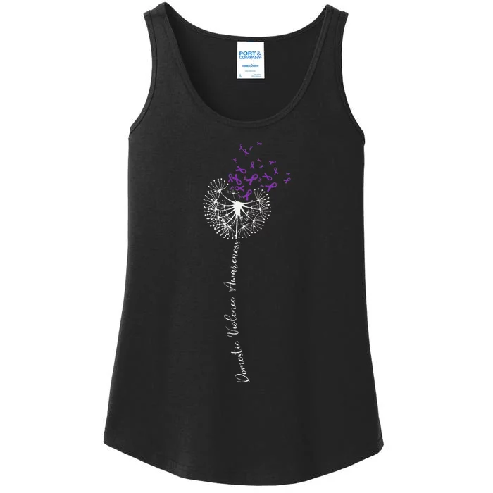 I Wear Purple For Domestic Violence Awareness Ladies Essential Tank