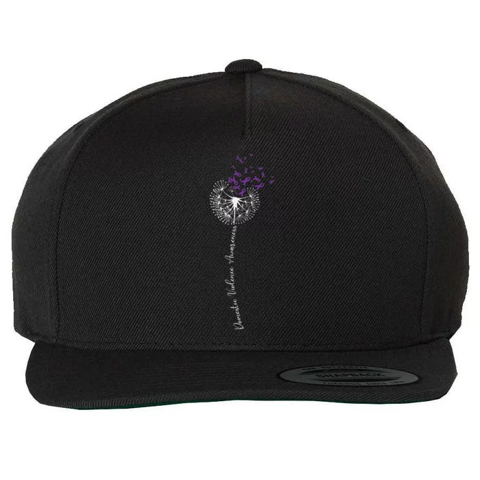 I Wear Purple For Domestic Violence Awareness Wool Snapback Cap