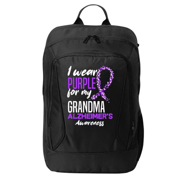 I Wear Purple For My Grandma Dementia Alzheimers Awareness City Backpack