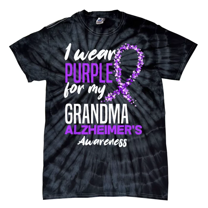 I Wear Purple For My Grandma Dementia Alzheimers Awareness Tie-Dye T-Shirt