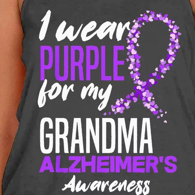 I Wear Purple For My Grandma Dementia Alzheimers Awareness Women's Knotted Racerback Tank