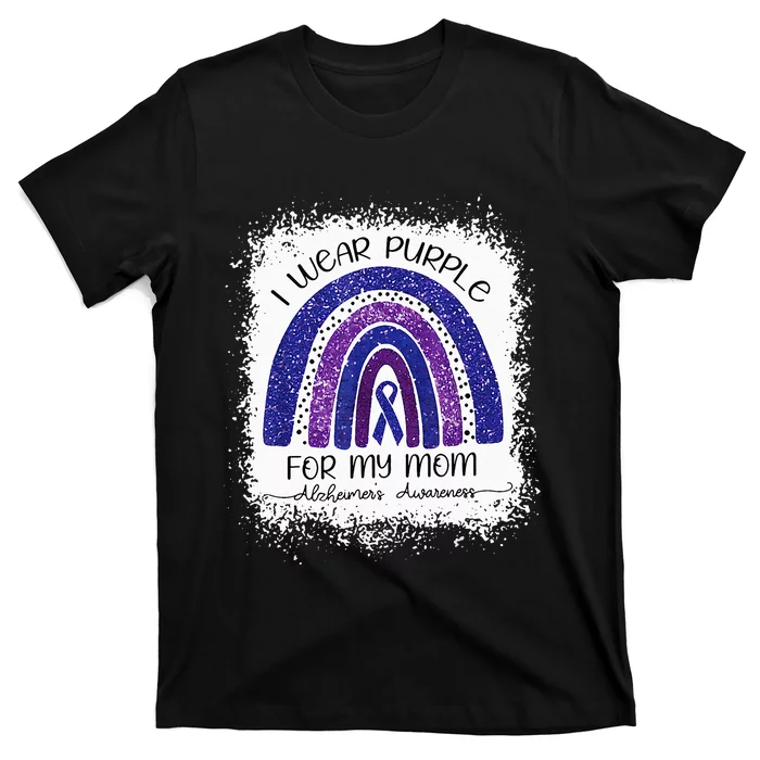 I Wear Purple For My Mom Alzheimers Awareness Boho Lover T-Shirt