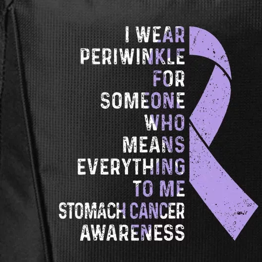 I Wear Periwinkle Ribbon Stomach Cancer Awareness City Backpack