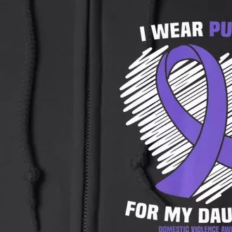 I Wear Purple For My Daughter Domestic Violence Awareness Full Zip Hoodie