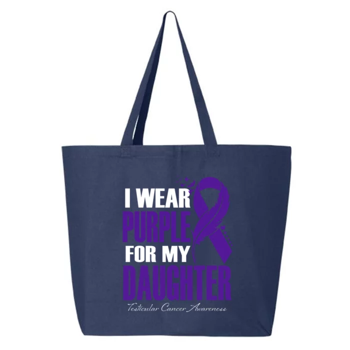 I Wear Purple For My Daughter Testicular Cancer Awareness Gift 25L Jumbo Tote