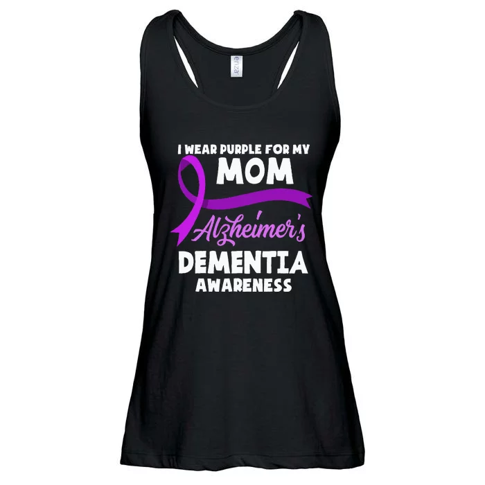 I Wear Purple For My Mom Alzheimers Dementia Awareness Ladies Essential Flowy Tank