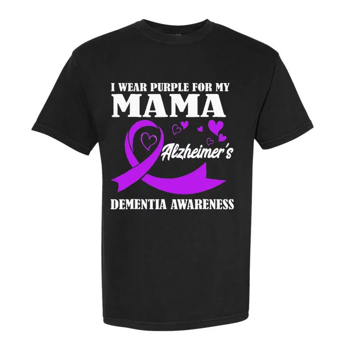 I Wear Purple For My Mom Alzheimers Dementia Awareness Garment-Dyed Heavyweight T-Shirt