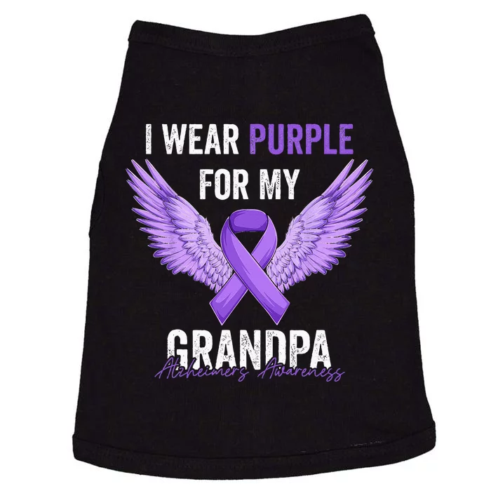 I Wear Purple For My Grandpa Dementia Alzheimer's Awareness Doggie Tank