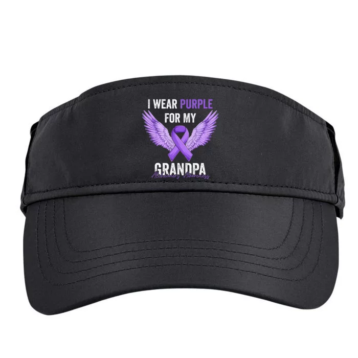 I Wear Purple For My Grandpa Dementia Alzheimer's Awareness Adult Drive Performance Visor