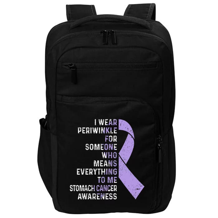 I Wear Periwinkle Ribbon Stomach Cancer Awareness Support Impact Tech Backpack