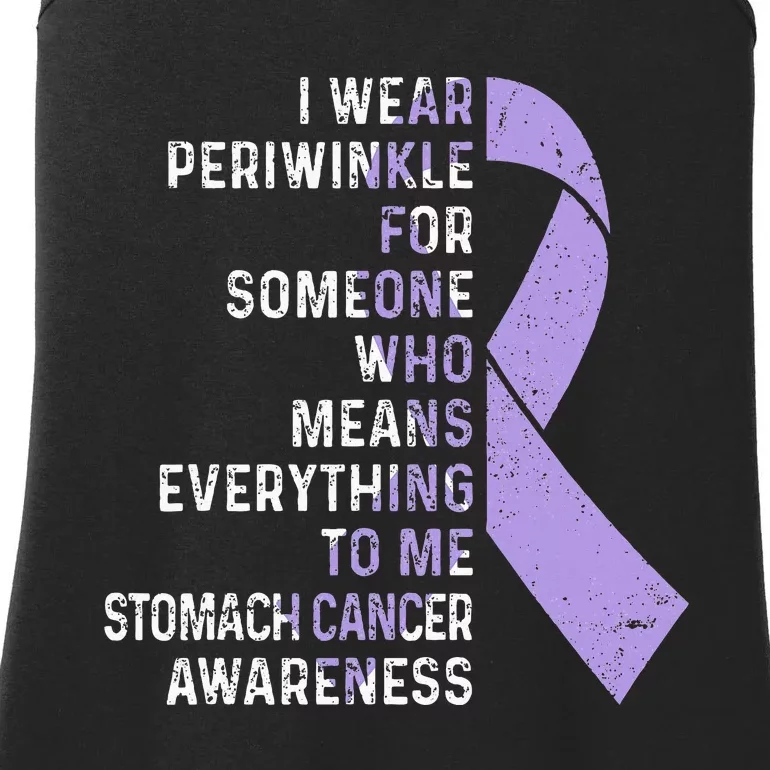 I Wear Periwinkle Ribbon Stomach Cancer Awareness Support Ladies Essential Tank