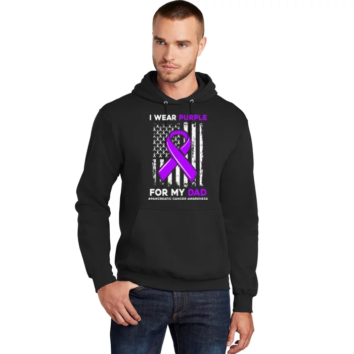 I Wear Purple For My Dad Father Pancreatic Cancer Awareness Hoodie