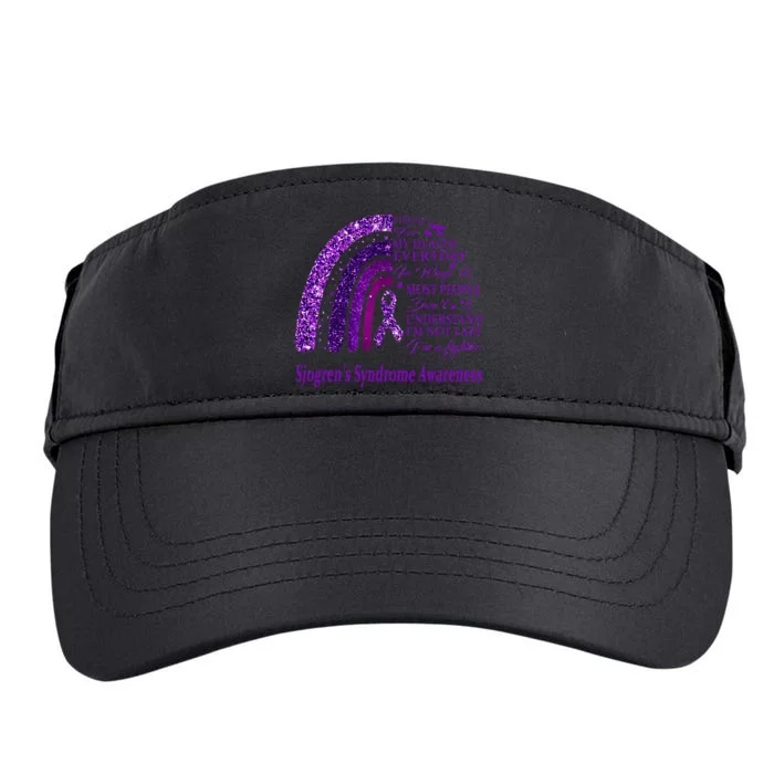 I Wear Purple For Sjogrens Syndrome Awareness Warrior Adult Drive Performance Visor