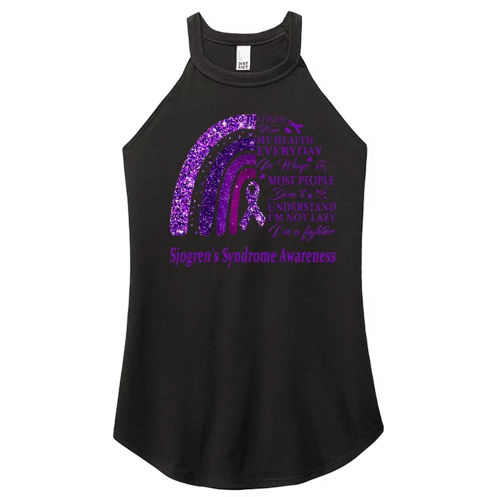 I Wear Purple For Sjogrens Syndrome Awareness Warrior Women’s Perfect Tri Rocker Tank