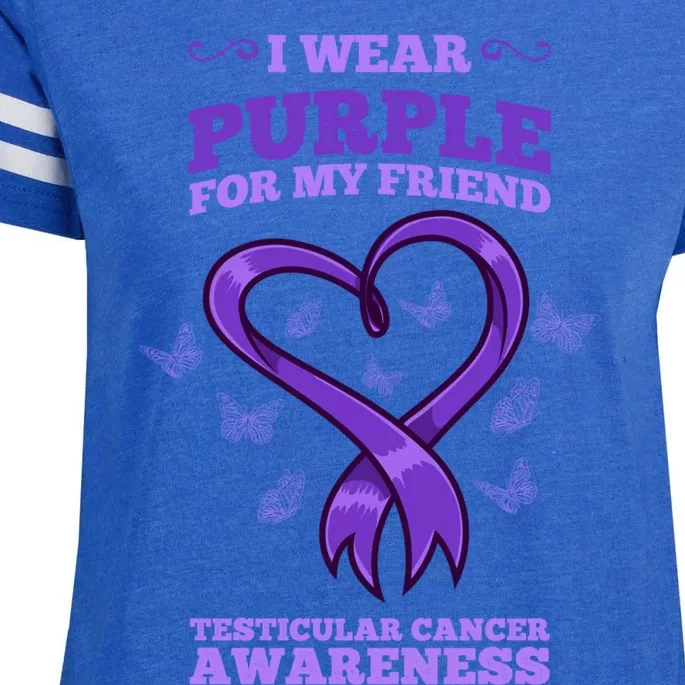 I Wear Purple For My Friend Testicular Cancer Awareness Gift Enza Ladies Jersey Football T-Shirt