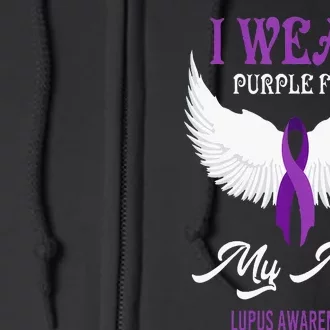 I Wear Purple For My Mom Gift Lupus Awareness Full Zip Hoodie