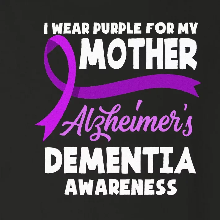 I Wear Purple For My Mother Alzheimers Dementia Awareness Toddler Long Sleeve Shirt