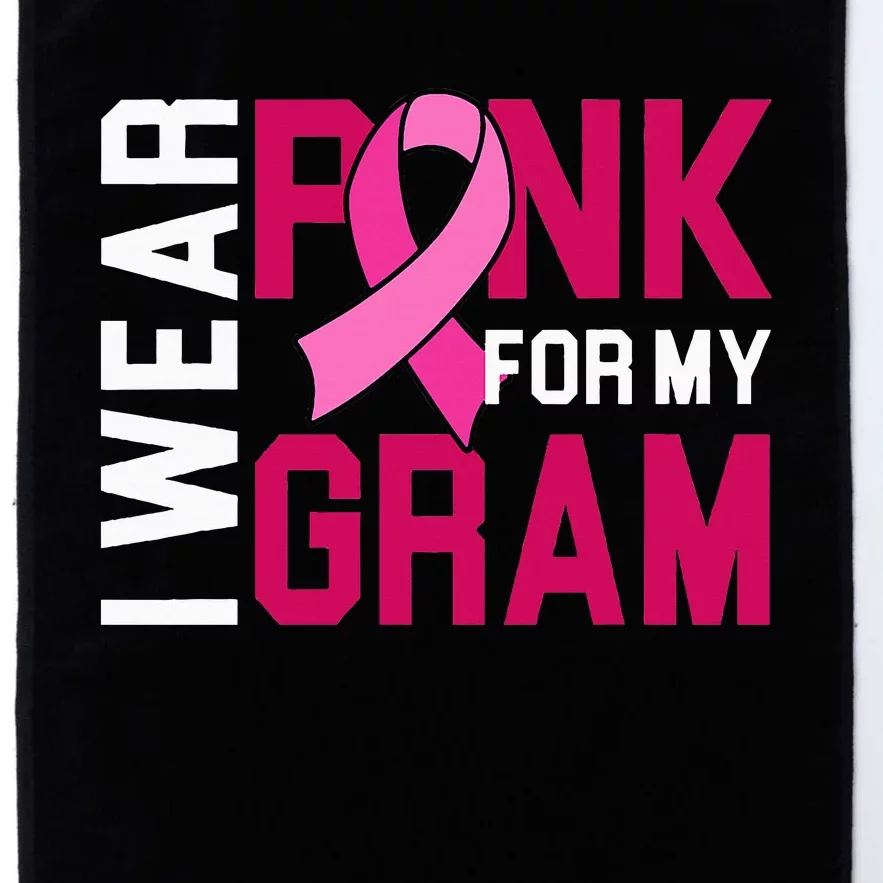 I Wear Pink For My Gram Breast Cancer Awareness Grandchild Platinum Collection Golf Towel