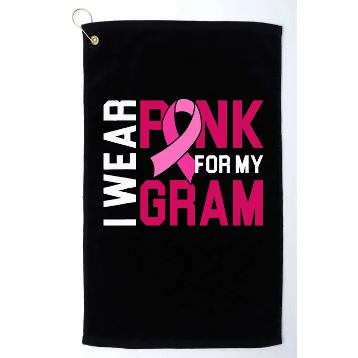 I Wear Pink For My Gram Breast Cancer Awareness Grandchild Platinum Collection Golf Towel