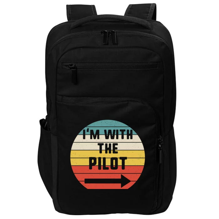 Im With Pilot Halloween Matching Couple Costume Vintage Cool Gift Impact Tech Backpack