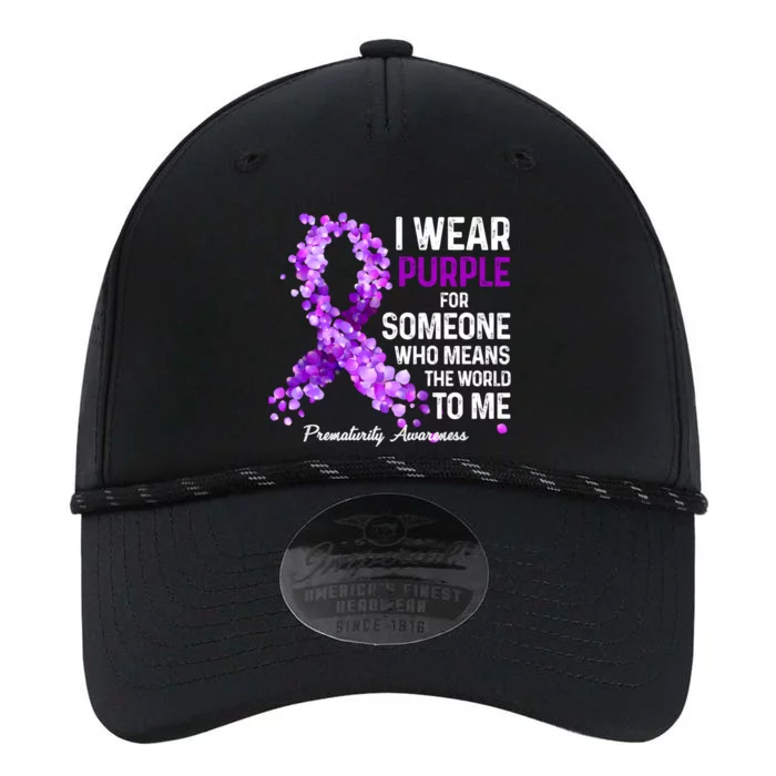 I Wear Purple For Someone Special Prematurity Awareness Gift Performance The Dyno Cap