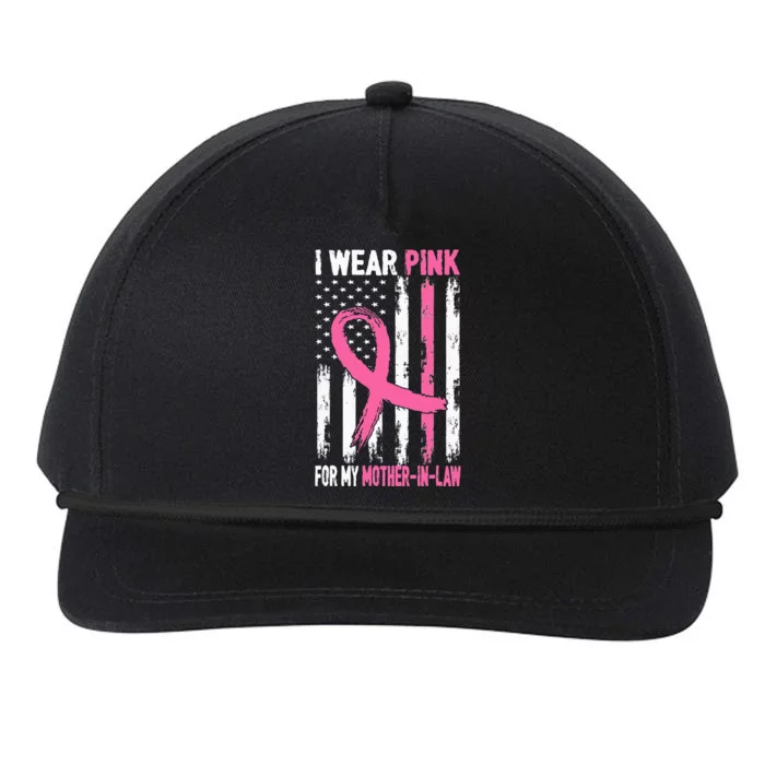 I Wear Pink For My Mother In Law Breast Cancer Awareness Snapback Five-Panel Rope Hat