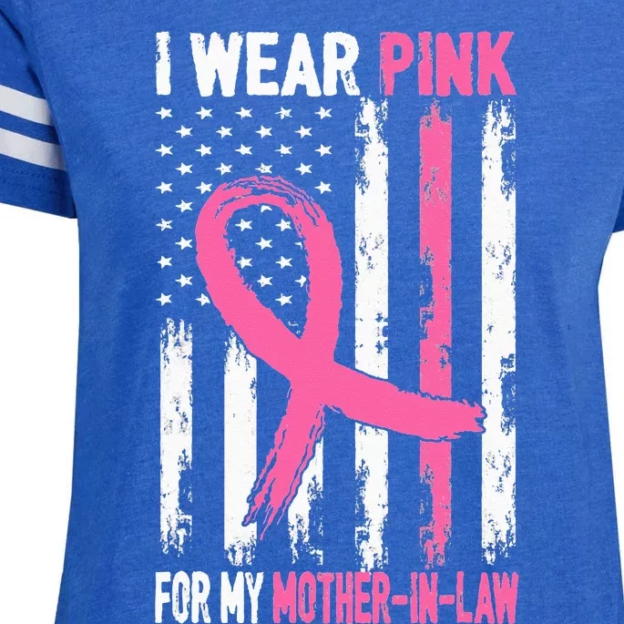 I Wear Pink For My Mother In Law Breast Cancer Awareness Enza Ladies Jersey Football T-Shirt