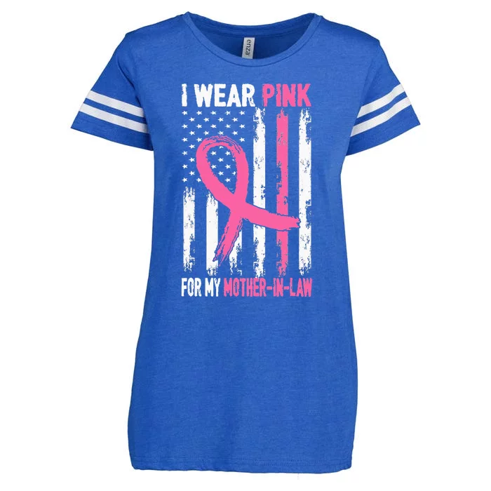 I Wear Pink For My Mother In Law Breast Cancer Awareness Enza Ladies Jersey Football T-Shirt