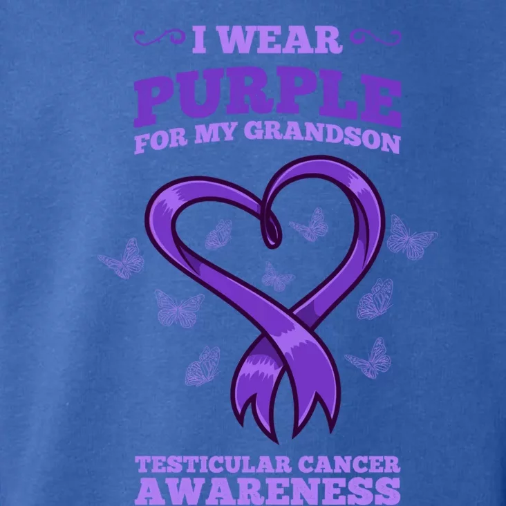 I Wear Purple For My Grandson Testicular Cancer Awareness Gift Toddler Hoodie