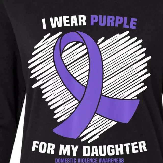 I Wear Purple For My Daughter Domestic Violence Awareness Womens Cotton Relaxed Long Sleeve T-Shirt