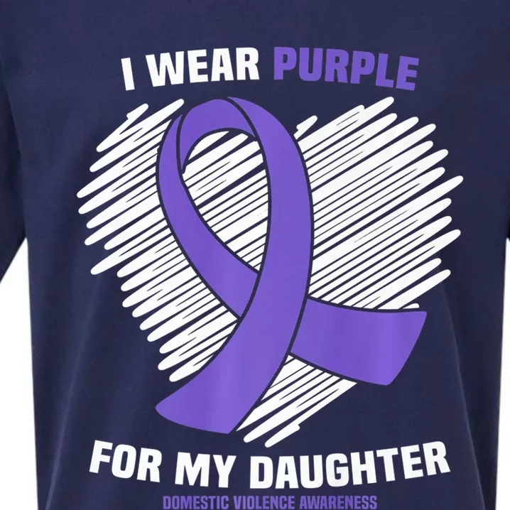 I Wear Purple For My Daughter Domestic Violence Awareness Sueded Cloud Jersey T-Shirt