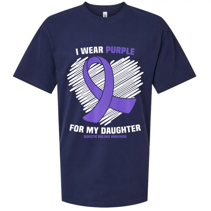 I Wear Purple For My Daughter Domestic Violence Awareness Sueded Cloud Jersey T-Shirt