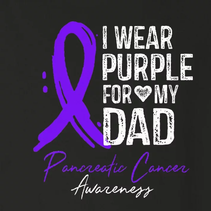 I Wear Purple For My Dad Pancreatic Cancer Awareness Toddler Long Sleeve Shirt