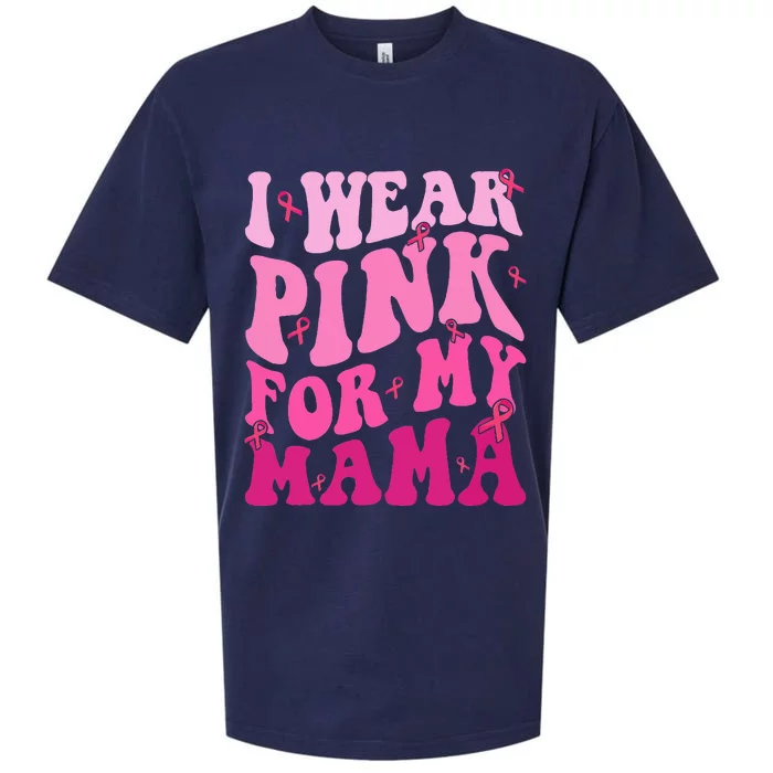 I Wear Pink My Mama Breast Cancer Support Squads Sueded Cloud Jersey T-Shirt