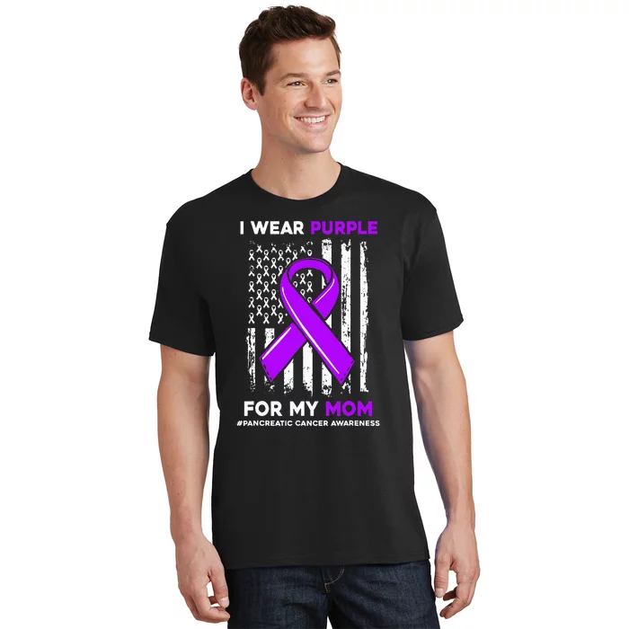 I Wear Purple For My Mom Mother Pancreatic Cancer Awareness T-Shirt