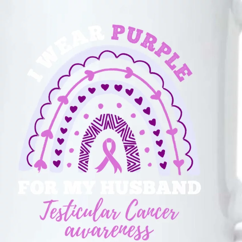 I Wear Purple For My Husband Testicular Cancer Awareness Gift Black Color Changing Mug