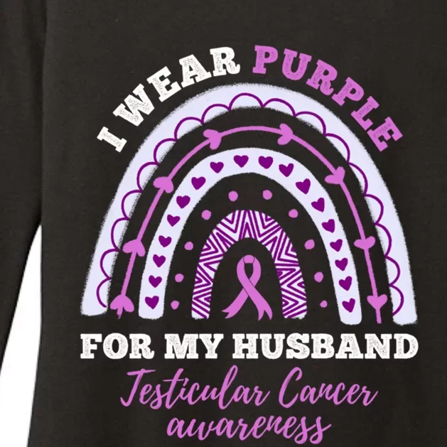 I Wear Purple For My Husband Testicular Cancer Awareness Gift Womens CVC Long Sleeve Shirt