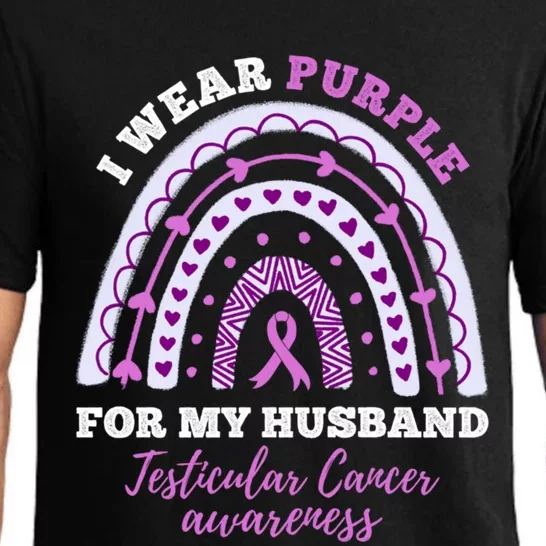 I Wear Purple For My Husband Testicular Cancer Awareness Gift Pajama Set