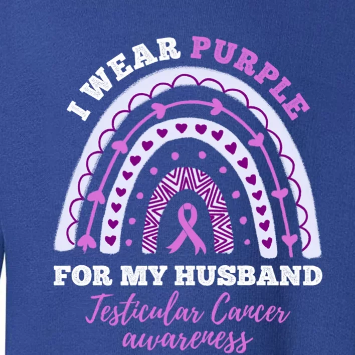 I Wear Purple For My Husband Testicular Cancer Awareness Gift Toddler Sweatshirt