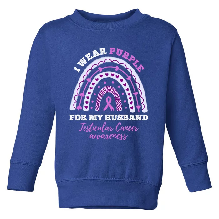 I Wear Purple For My Husband Testicular Cancer Awareness Gift Toddler Sweatshirt