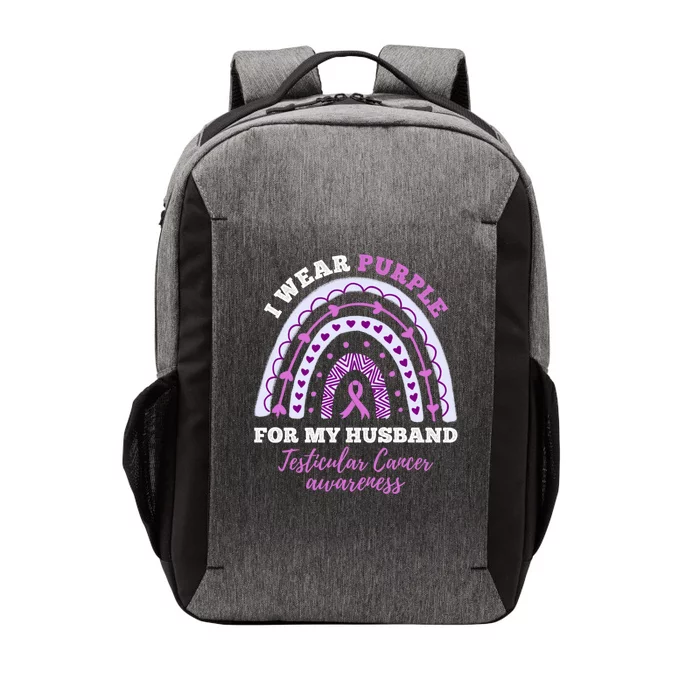 I Wear Purple For My Husband Testicular Cancer Awareness Gift Vector Backpack