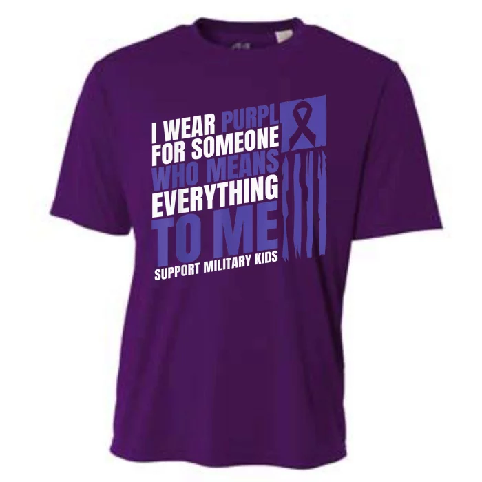 I Wear Purple Up For Military Kid Military Child Month Cooling Performance Crew T-Shirt